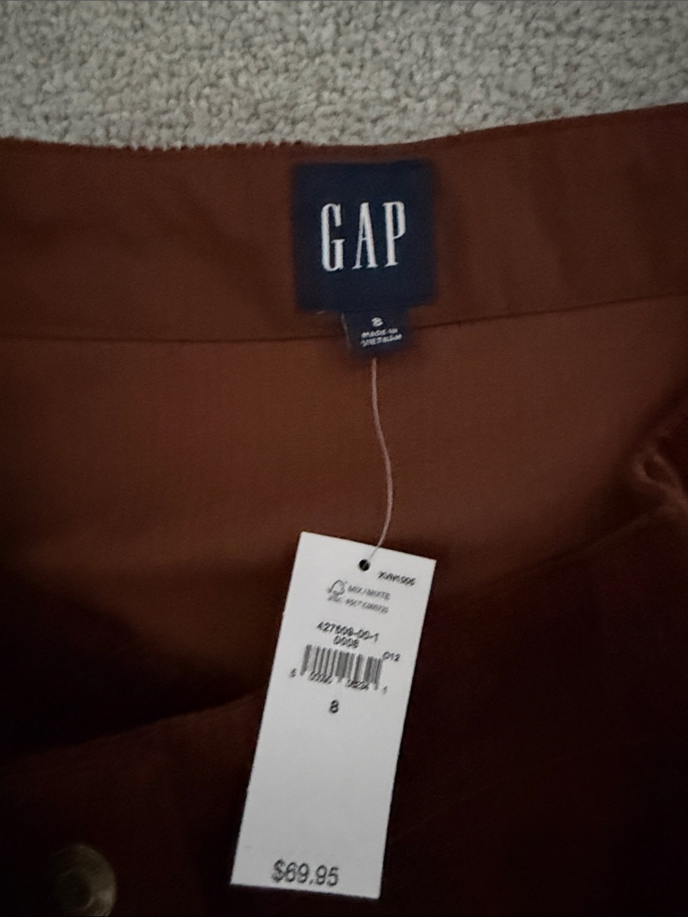 GAP Brown Corduroy Button Mini Skirt - Picture 2 of 2